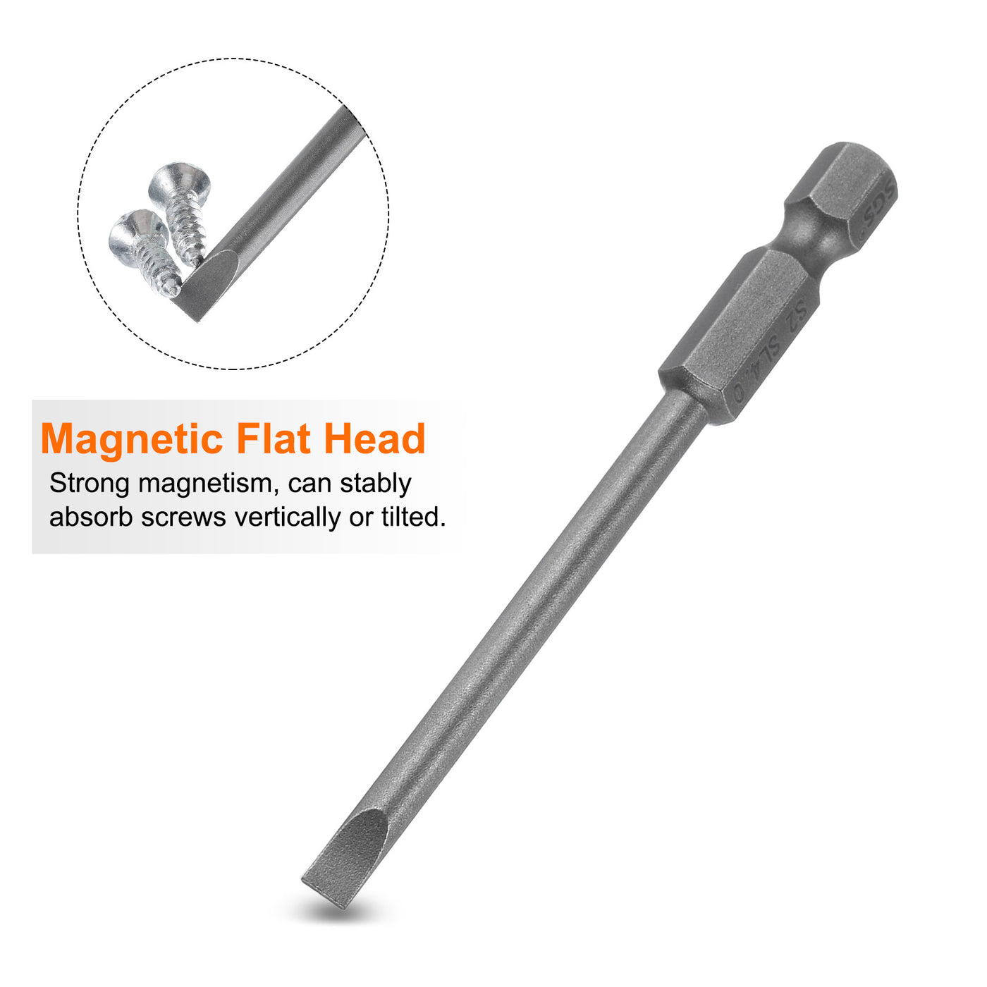 Harfington SL4 Magnetic Slotted Screwdriver Bits 4mm Flat Head Screwdriver Bit 3"