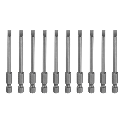 Harfington 10pcs SL4 Magnetic Slotted Screwdriver Bits 4mm Flat Head Screwdriver Bit 3"