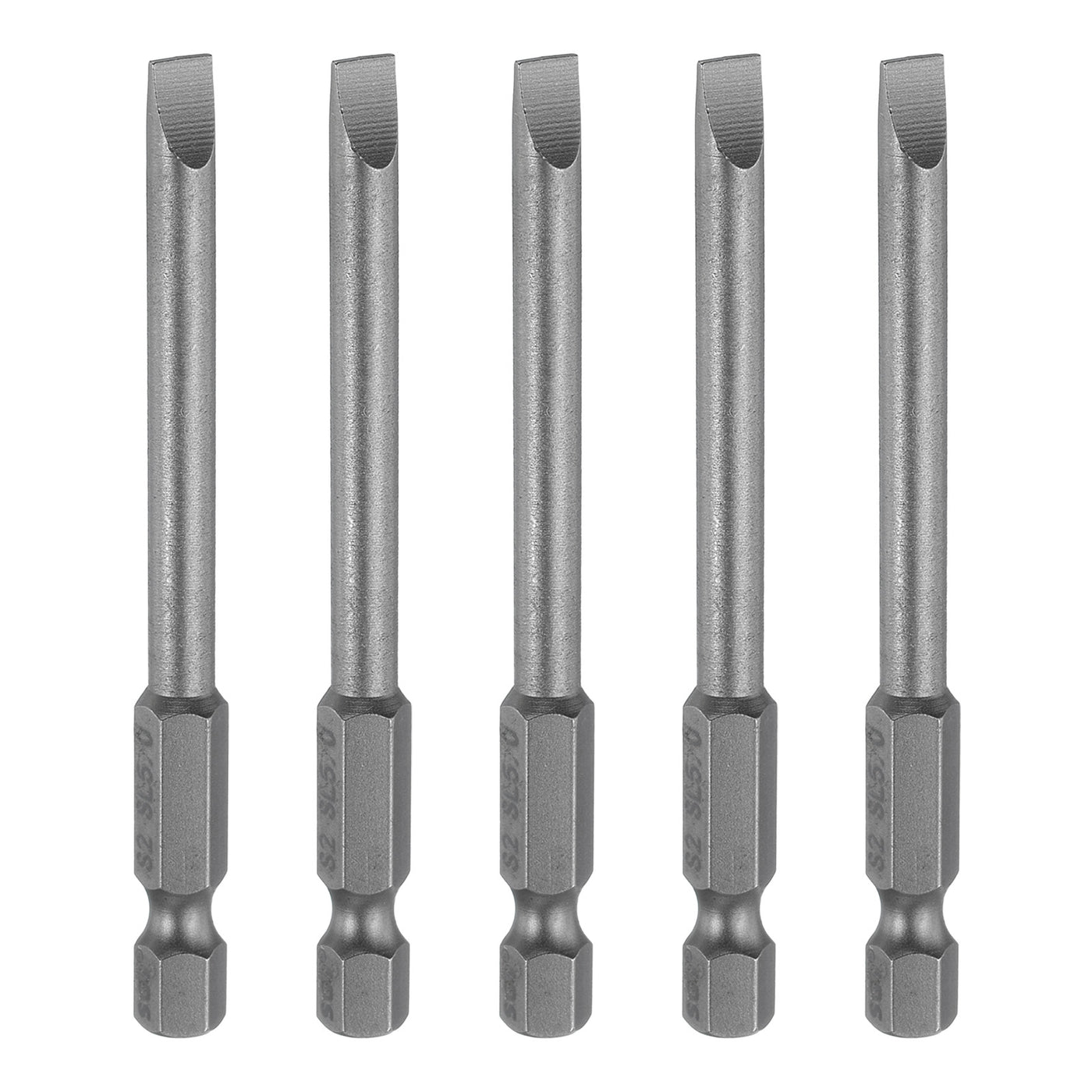 Harfington 5pcs SL5 Magnetic Slotted Screwdriver Bits 5mm Flat Head Screwdriver Bit 3"