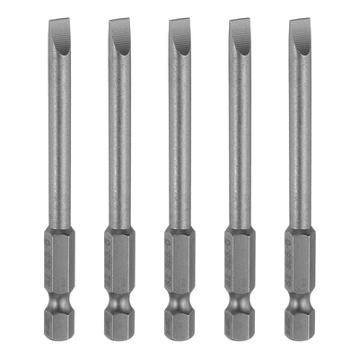 Harfington 5pcs SL5 Magnetic Slotted Screwdriver Bits 5mm Flat Head Screwdriver Bit 3"