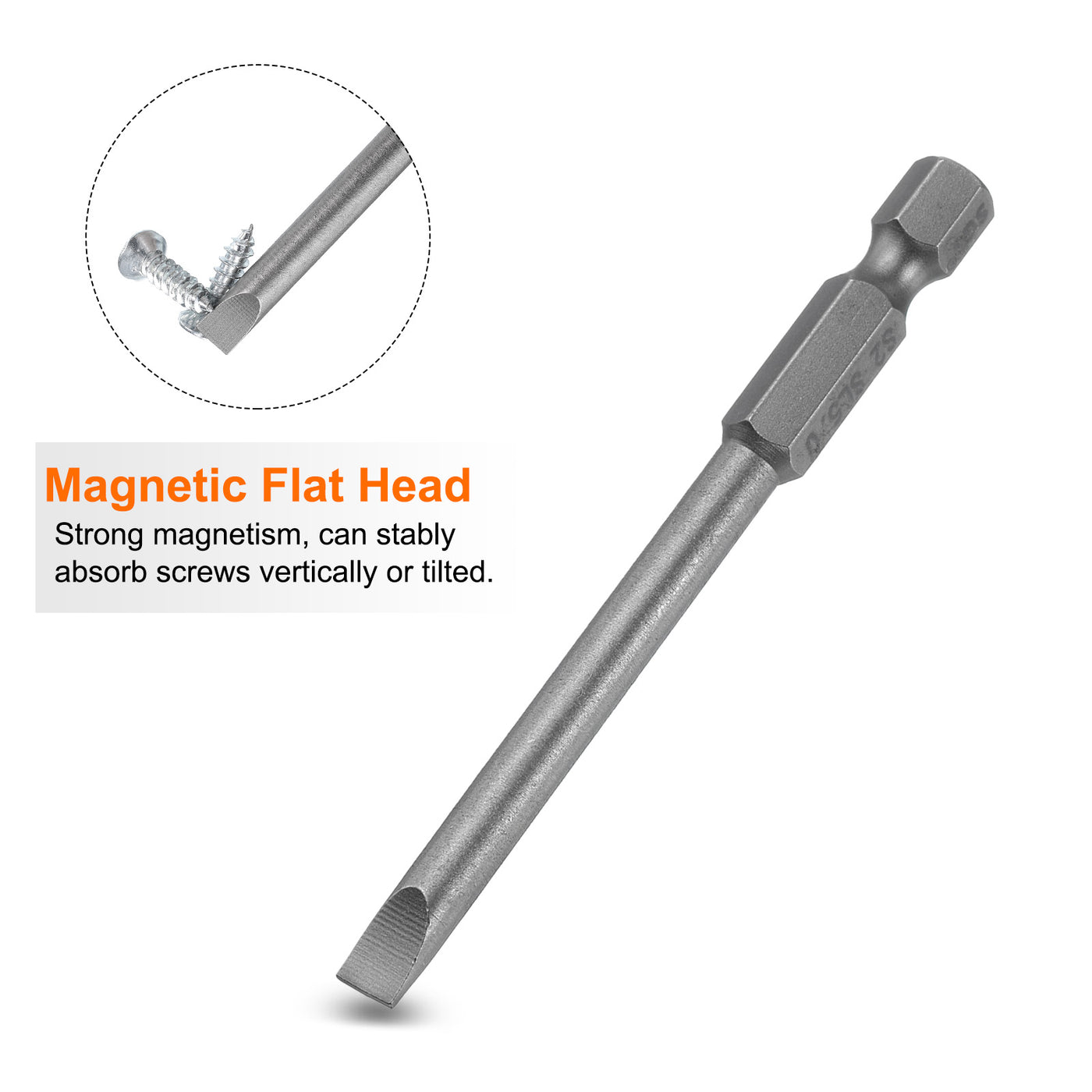 Harfington 10pcs SL5 Magnetic Slotted Screwdriver Bits 5mm Flat Head Screwdriver Bit 3"