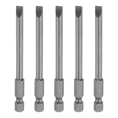 Harfington 5pcs SL5 Magnetic Slotted Screwdriver Bits 5mm Flat Head Screwdriver Bit 3.1"