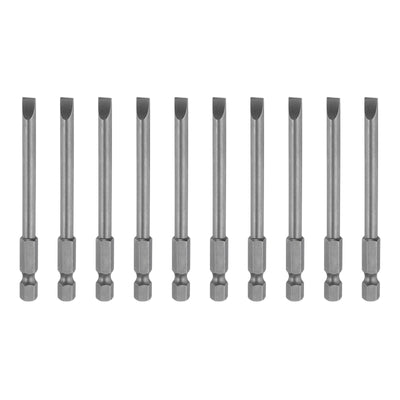 Harfington 10pcs SL5 Magnetic Slotted Screwdriver Bits 5mm Flat Head Screwdriver Bit 3.1"