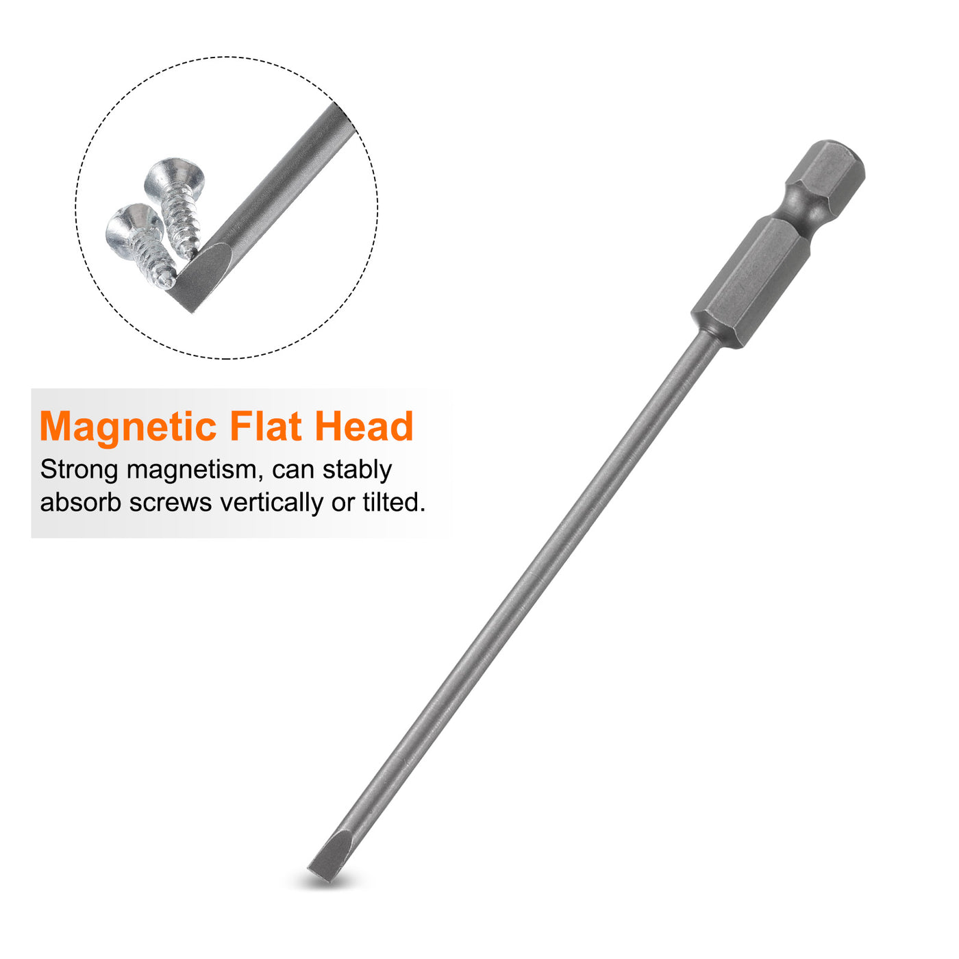 Harfington SL3 Magnetic Slotted Screwdriver Bits 3mm Flat Head Screwdriver Bit 3.9"