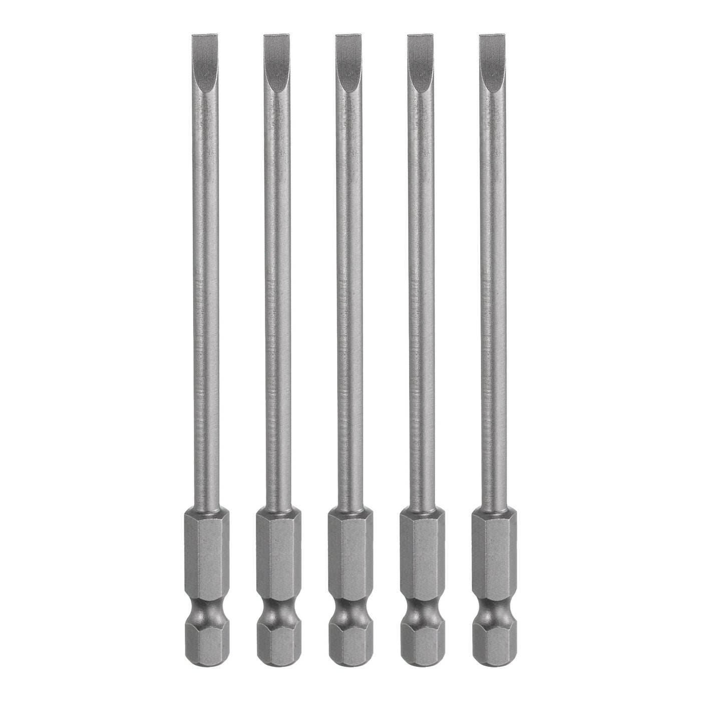 Harfington 5pcs SL4 Magnetic Slotted Screwdriver Bits 4mm Flat Head Screwdriver Bit 3.9"