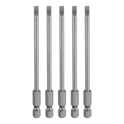 Harfington 5pcs SL4 Magnetic Slotted Screwdriver Bits 4mm Flat Head Screwdriver Bit 3.9"