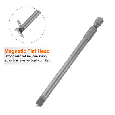 Harfington SL6 Magnetic Slotted Screwdriver Bits 6mm Flat Head Screwdriver Bit 3.9"