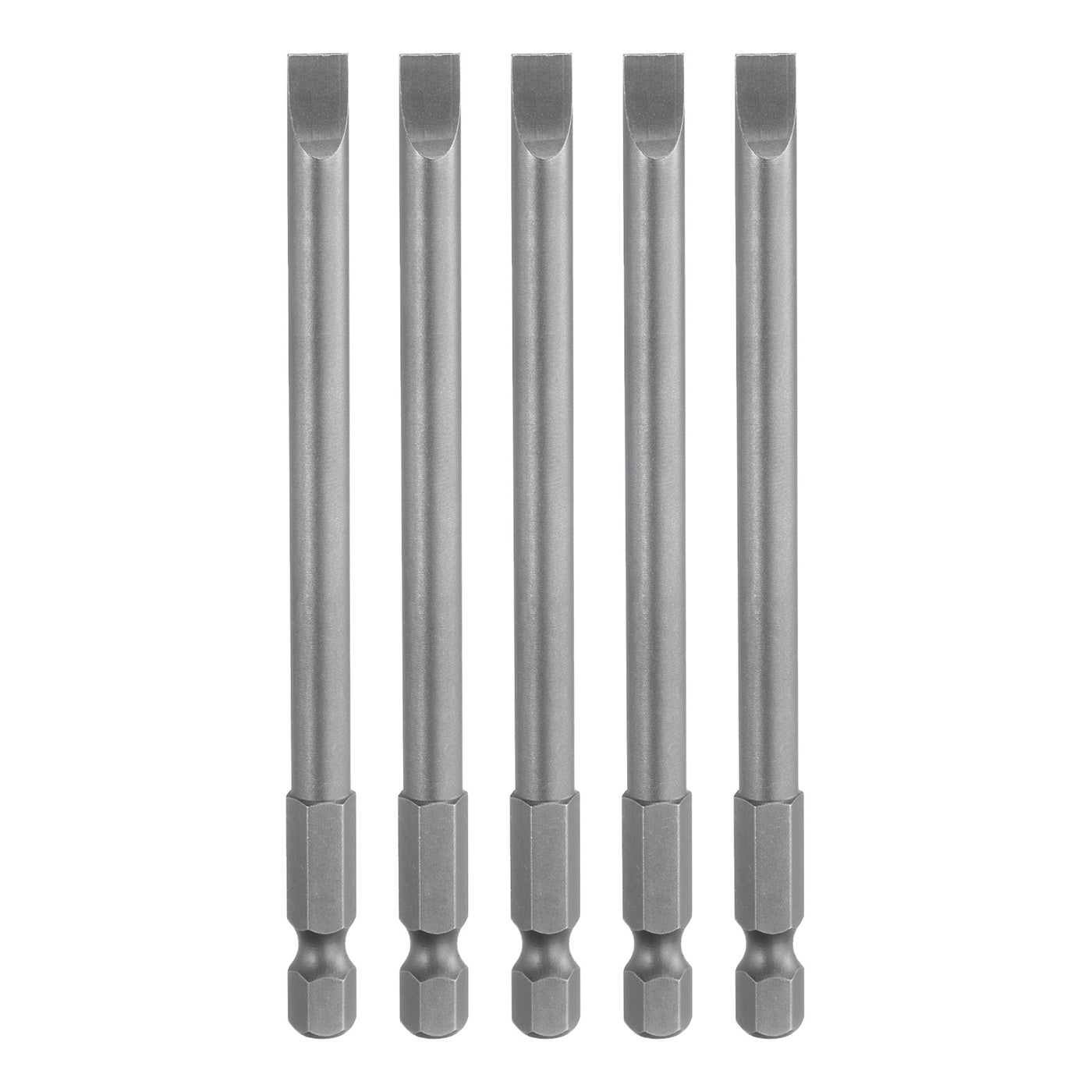 Harfington 5pcs SL6 Magnetic Slotted Screwdriver Bits 6mm Flat Head Screwdriver Bit 3.9"