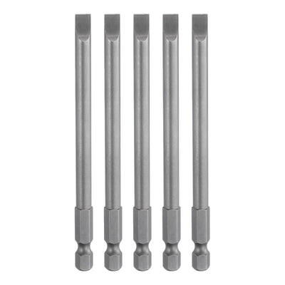 Harfington 5pcs SL6 Magnetic Slotted Screwdriver Bits 6mm Flat Head Screwdriver Bit 3.9"