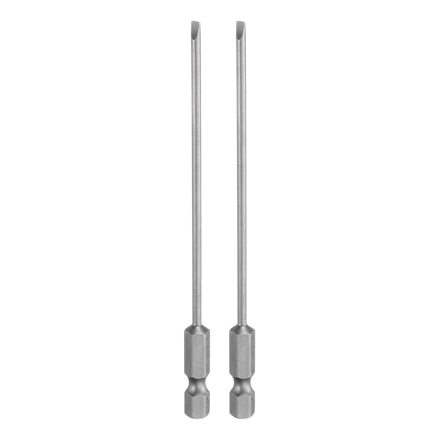 Harfington 2pcs SL2.5 Magnetic Slotted Screwdriver Bits 2.5mm Flat Head Screwdriver Bit 4"