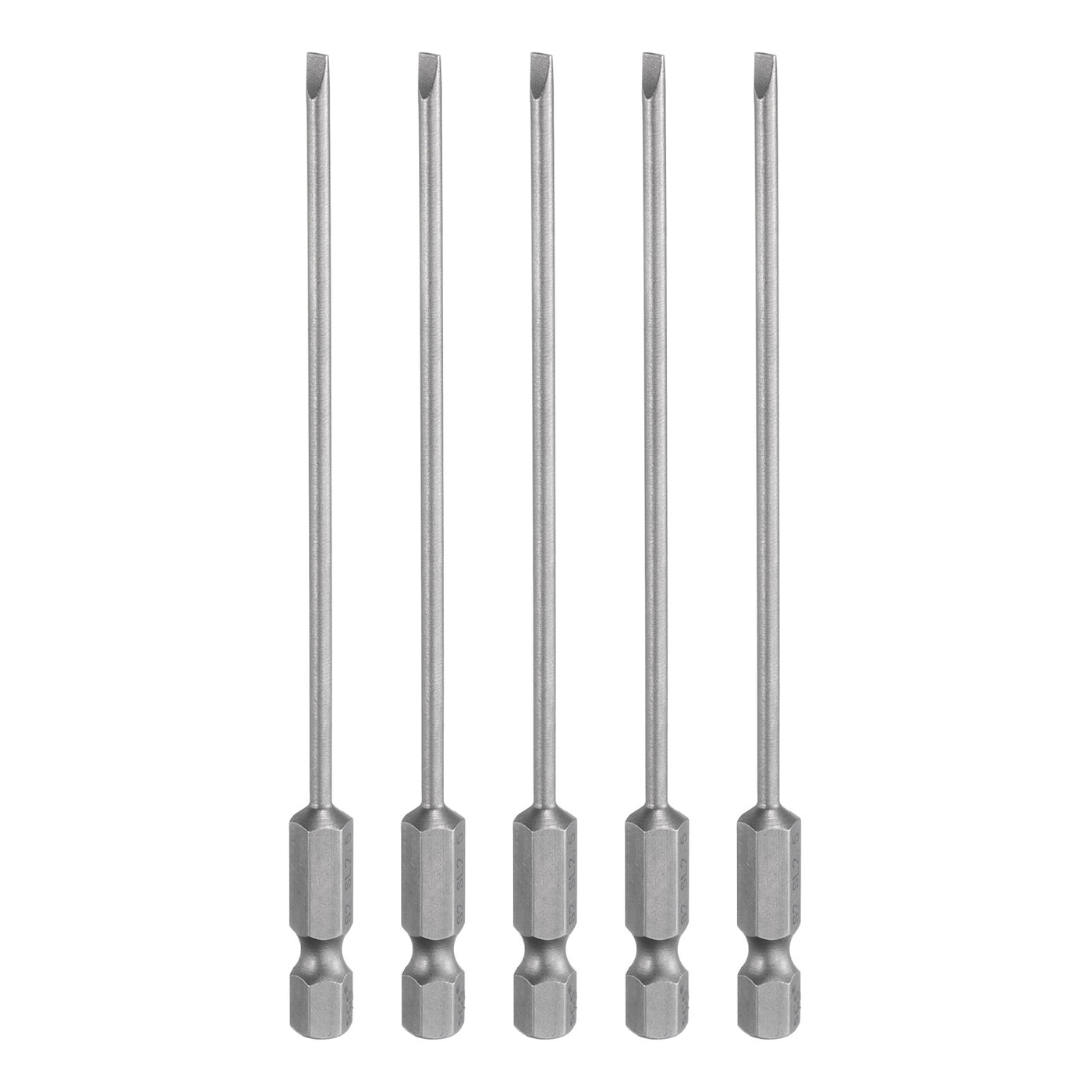 Harfington 5pcs SL2.5 Magnetic Slotted Screwdriver Bits 2.5mm Flat Head Screwdriver Bit 4"