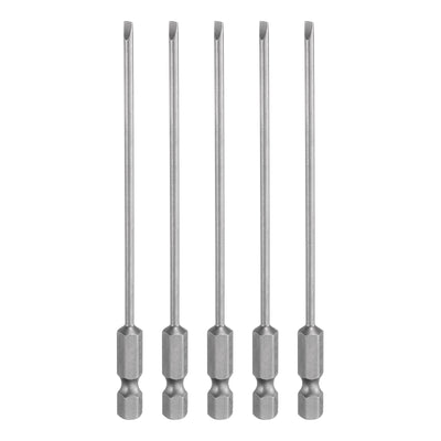 Harfington 5pcs SL2.5 Magnetic Slotted Screwdriver Bits 2.5mm Flat Head Screwdriver Bit 4"