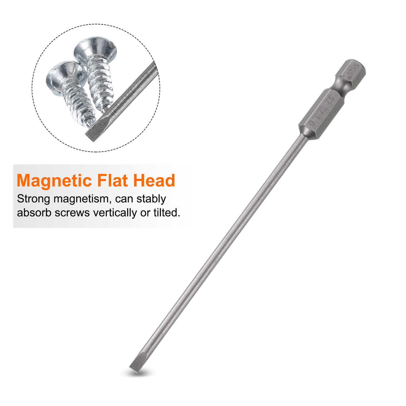 Harfington SL3 Magnetic Slotted Screwdriver Bits 3mm Flat Head Screwdriver Bit 4"