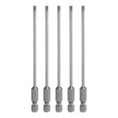 Harfington 5pcs SL3 Magnetic Slotted Screwdriver Bits 3mm Flat Head Screwdriver Bit 4"