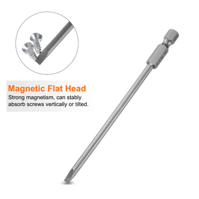 Harfington SL4 Magnetic Slotted Screwdriver Bits 4mm Flat Head Screwdriver Bit 4"