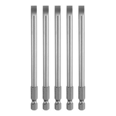 Harfington 5pcs SL6 Magnetic Slotted Screwdriver Bits 6mm Flat Head Screwdriver Bit 4"