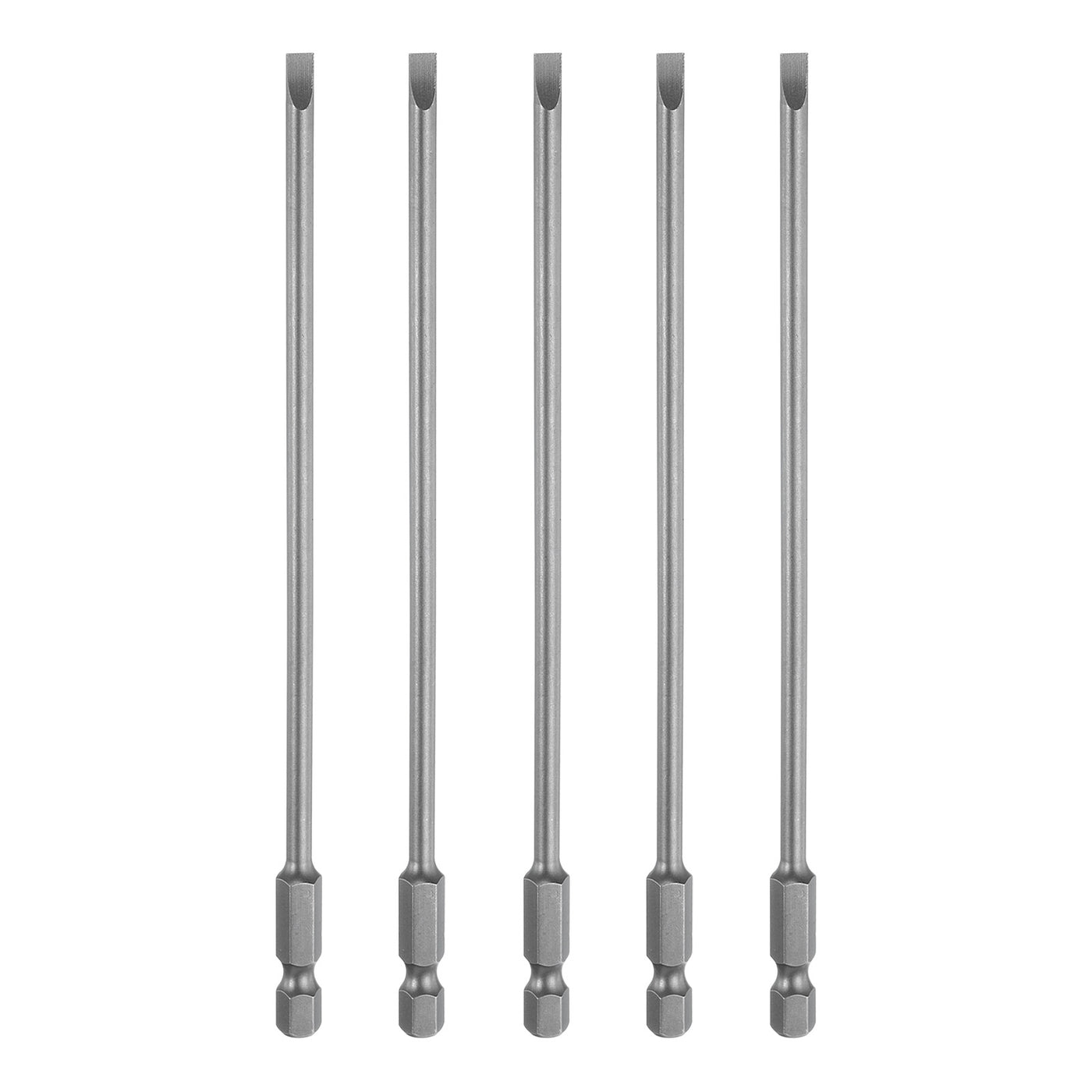 Harfington 5pcs SL4 Magnetic Slotted Screwdriver Bits 4mm Flat Head Screwdriver Bit 6"