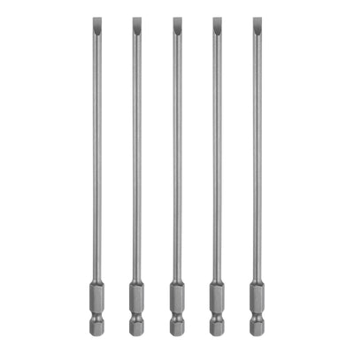 Harfington 5pcs SL4 Magnetic Slotted Screwdriver Bits 4mm Flat Head Screwdriver Bit 6"