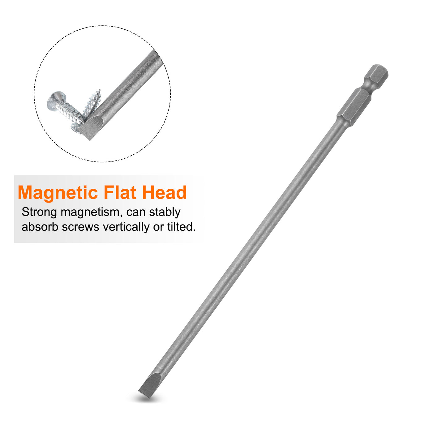 Harfington SL5 Magnetic Slotted Screwdriver Bits 5mm Flat Head Screwdriver Bit 6"