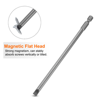 Harfington SL6 Magnetic Slotted Screwdriver Bits 6mm Flat Head Screwdriver Bit 6"