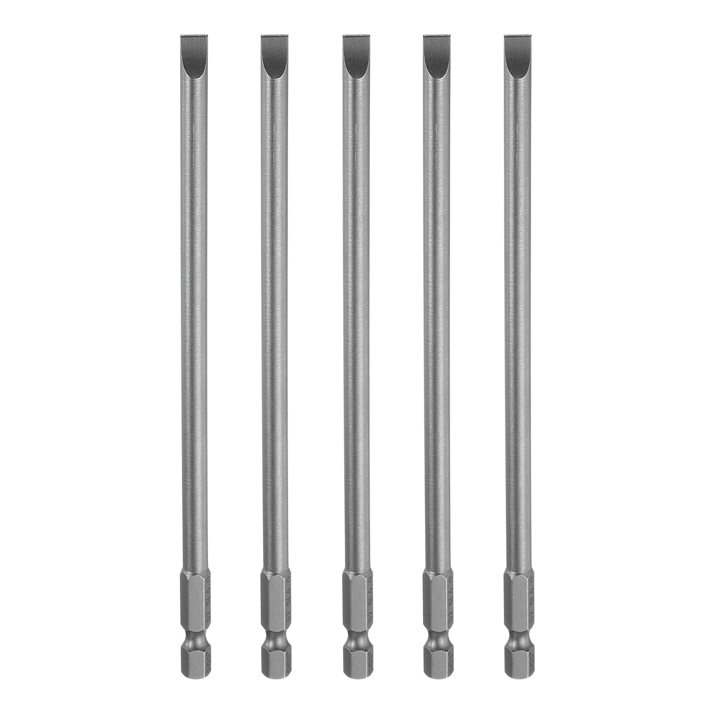 Harfington 5pcs SL6 Magnetic Slotted Screwdriver Bits 6mm Flat Head Screwdriver Bit 6"