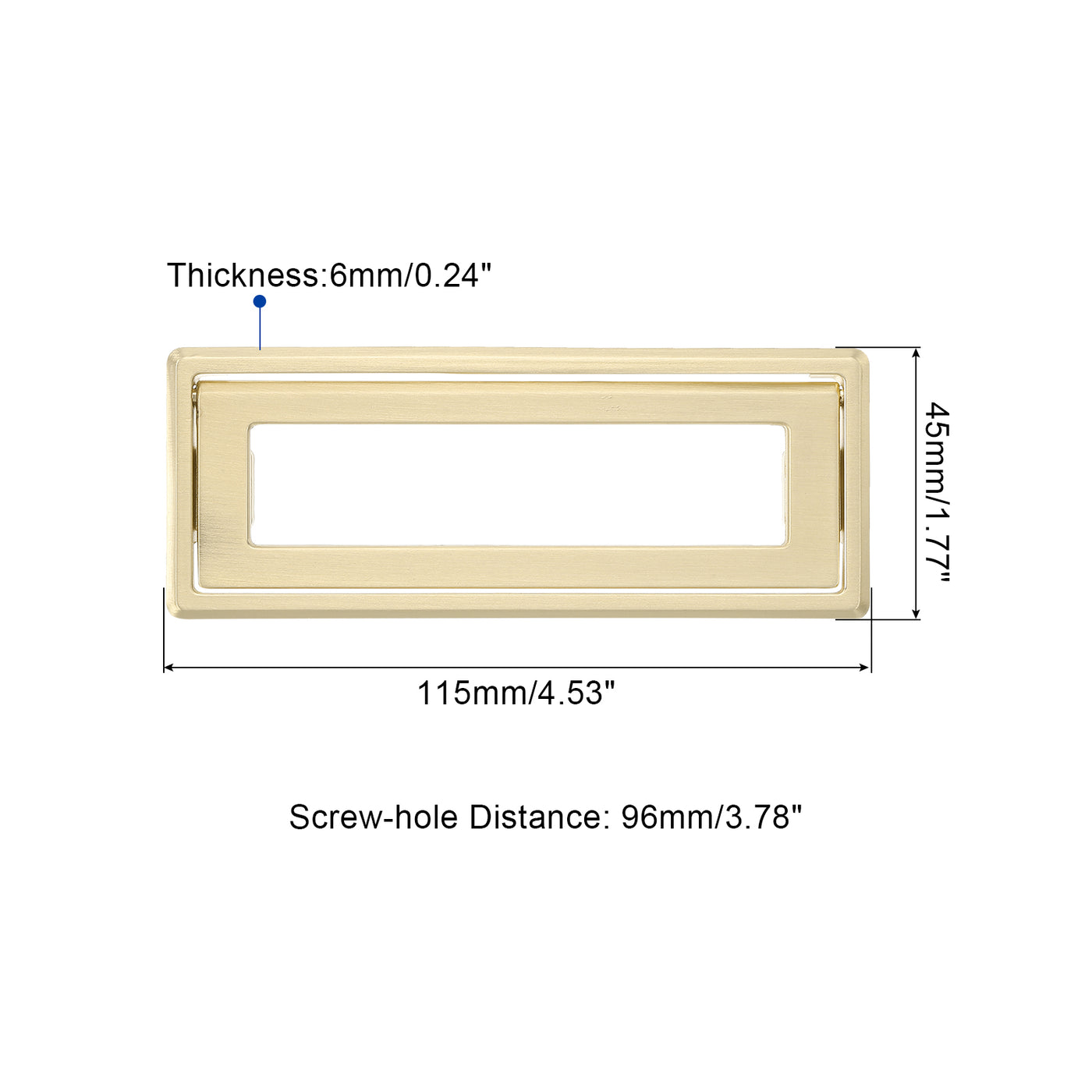 uxcell Uxcell 2 Pcs Flush Pull Handle, 3.8 Inch Hole Center Recessed Furniture Grip, Gold