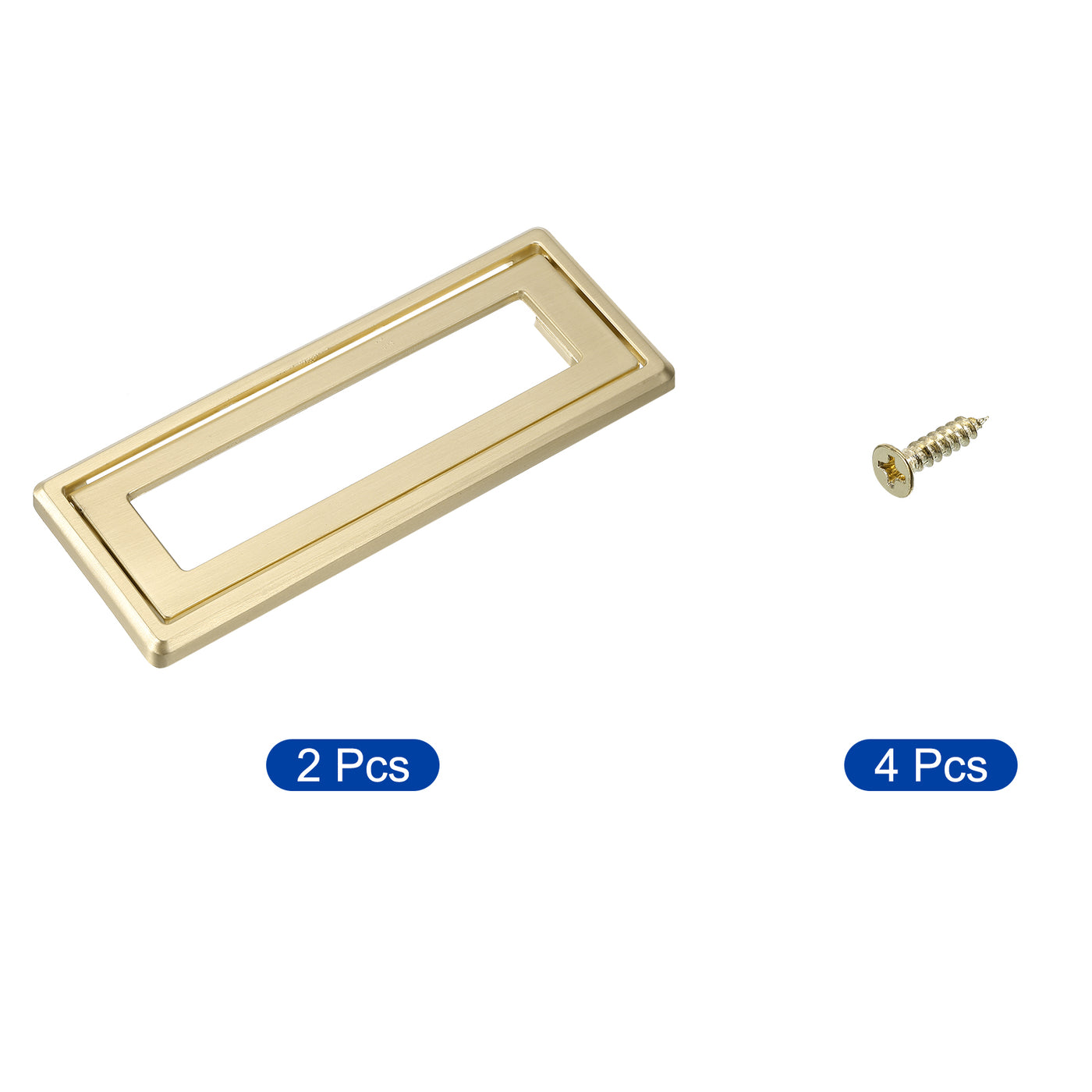 uxcell Uxcell 2 Pcs Flush Pull Handle, 3.8 Inch Hole Center Recessed Furniture Grip, Gold