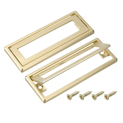 Harfington Uxcell 2 Pcs Flush Pull Handle, 3.8 Inch Hole Center Recessed Furniture Grip, Gold