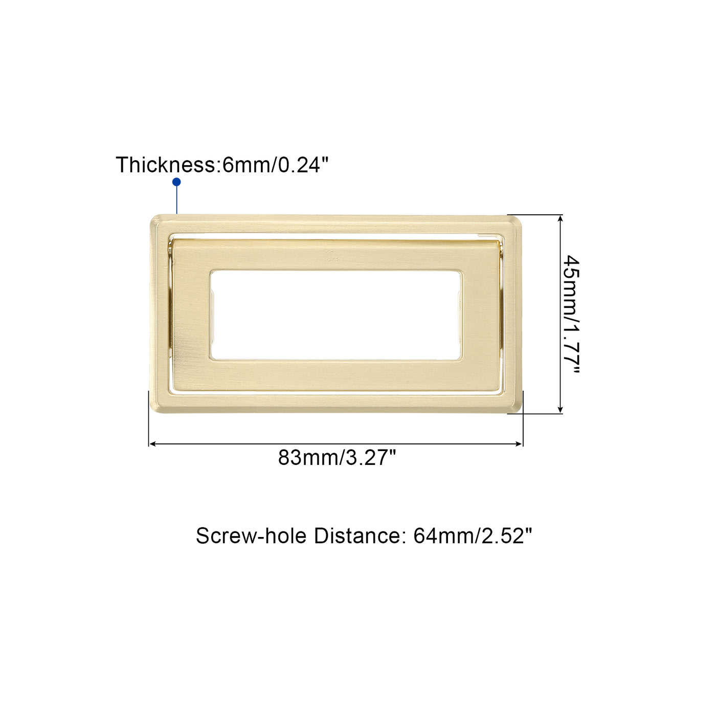 uxcell Uxcell 2 Pcs Flush Pull Handle, 2.5 Inch Hole Center Recessed Furniture Grip, Gold