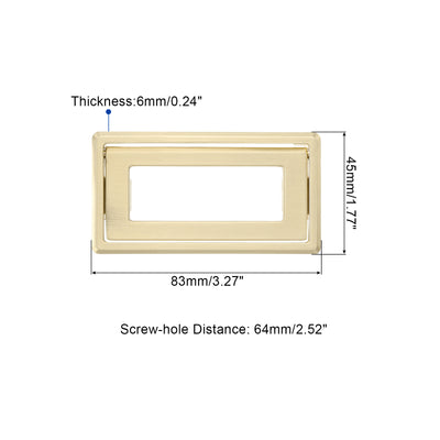 Harfington Uxcell 2 Pcs Flush Pull Handle, 2.5 Inch Hole Center Recessed Furniture Grip, Gold