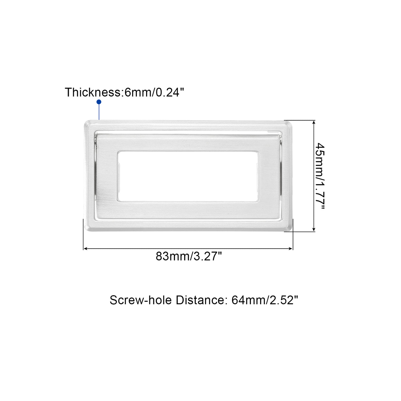 uxcell Uxcell 2 Pcs Flush Pull Handle, 2.5 Inch Hole Center Recessed Furniture Grip, Silver