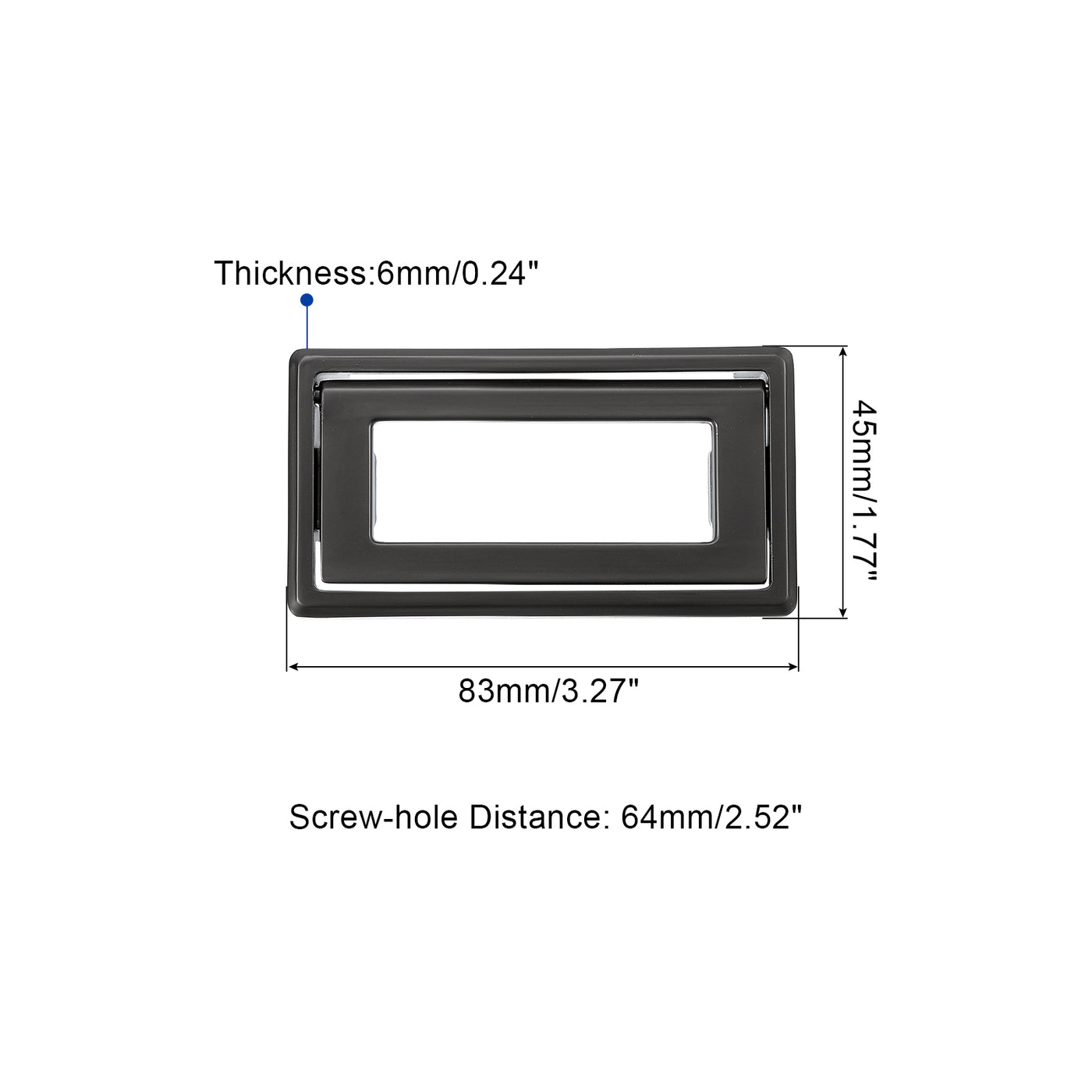 uxcell Uxcell 2 Pcs Flush Pull Handle, 2.5 Inch Hole Center Recessed Furniture Grip, Gray