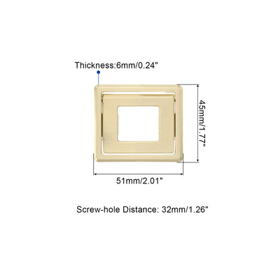 Harfington Uxcell 2 Pcs Flush Pull Handle, 1.3 Inch Hole Center Recessed Furniture Grip, Gold