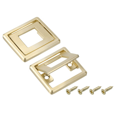 Harfington Uxcell 2 Pcs Flush Pull Handle, 1.3 Inch Hole Center Recessed Furniture Grip, Gold