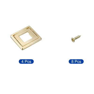 Harfington Uxcell 4 Pcs Flush Pull Handle, 1.3 Inch Hole Center Recessed Furniture Grip, Gold