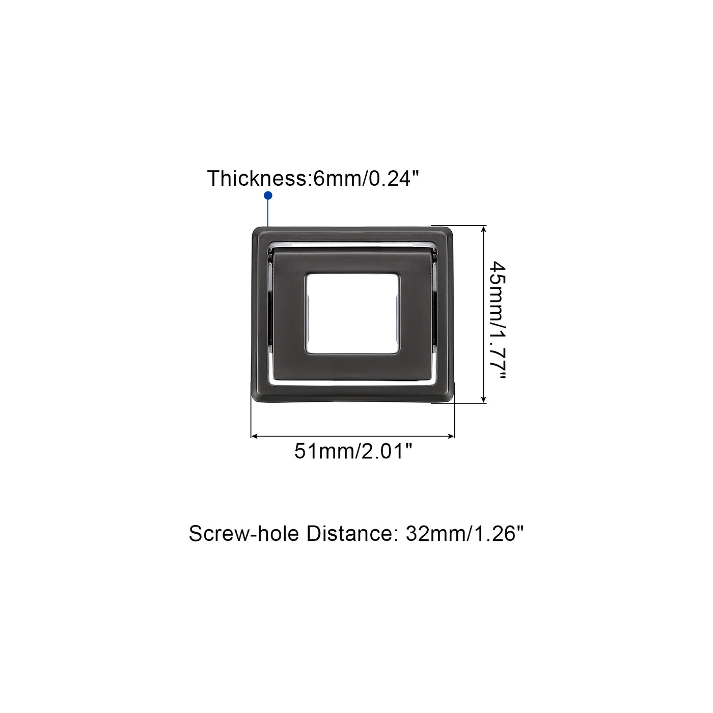 uxcell Uxcell 2 Pcs Flush Pull Handle, 1.3 Inch Hole Center Recessed Furniture Grip, Gray