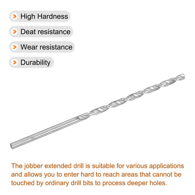 Harfington Uxcell 5mm Twist Drill Bits, High-Speed Steel Extra Long Drill Bit 160mm Length 4pcs