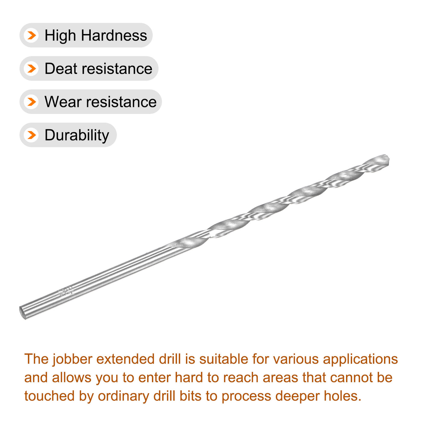 uxcell Uxcell 5.5mm Twist Drill Bits, High-Speed Steel Extra Long Drill Bit 160mm Length 4pcs