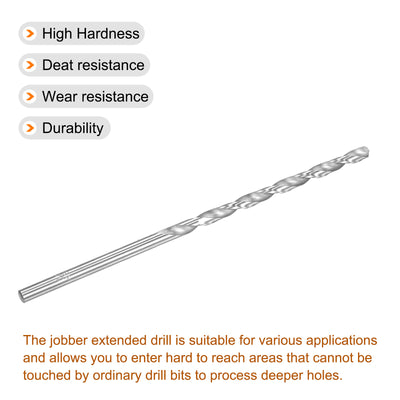 Harfington Uxcell 5.5mm Twist Drill Bits, High-Speed Steel Extra Long Drill Bit 160mm Length 4pcs