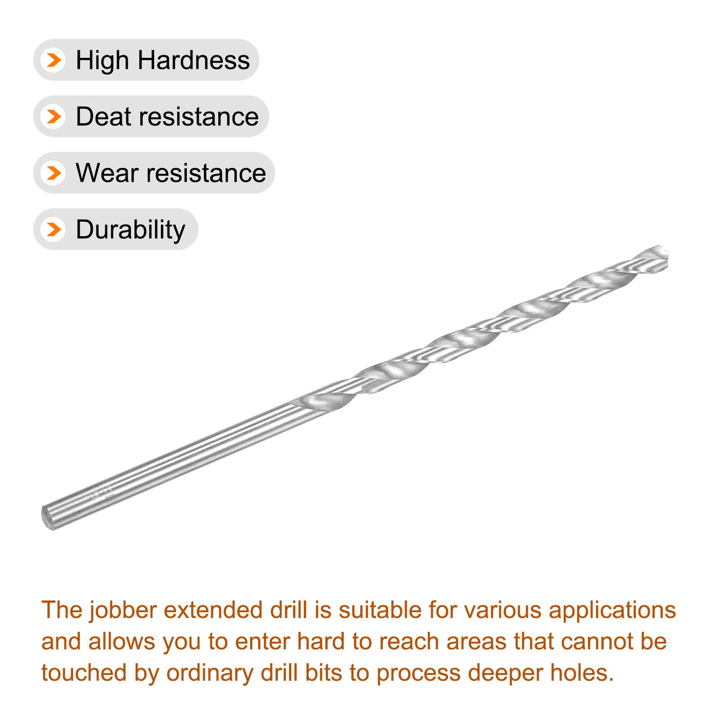 uxcell Uxcell 6mm Twist Drill Bits, High-Speed Steel Extra Long Drill Bit 160mm Length 4pcs