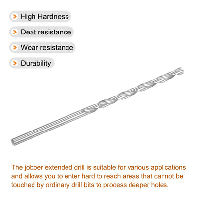 Harfington Uxcell 6mm Twist Drill Bits, High-Speed Steel Extra Long Drill Bit 160mm Length 4pcs