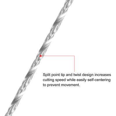 Harfington Uxcell 1mm Twist Drill Bits, High-Speed Steel Extra Long Drill Bit 160mm Length 4pcs
