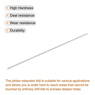 Harfington Uxcell 2mm Twist Drill Bits, High-Speed Steel Extra Long Drill Bit 160mm Length 4pcs