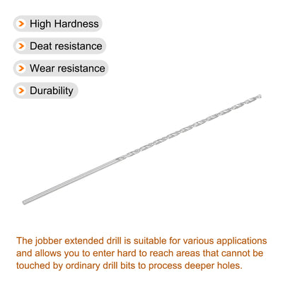 Harfington Uxcell 2.5mm Twist Drill Bits, High-Speed Steel Extra Long Drill Bit 160mm Length 4pcs