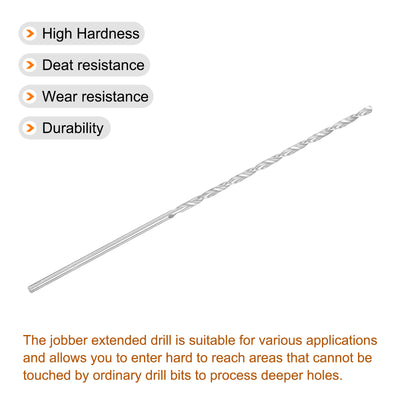 Harfington Uxcell 3mm Twist Drill Bits, High-Speed Steel Extra Long Drill Bit 160mm Length 4pcs