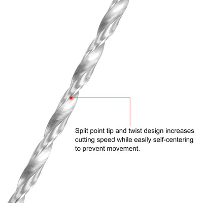 Harfington Uxcell 4.2mm Twist Drill Bits, High-Speed Steel Extra Long Drill Bit 160mm Length 4pcs