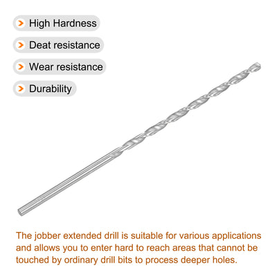 Harfington Uxcell 4.5mm Twist Drill Bits, High-Speed Steel Extra Long Drill Bit 160mm Length 4pcs