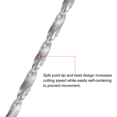 Harfington Uxcell 4.5mm Twist Drill Bits, High-Speed Steel Extra Long Drill Bit 160mm Length 4pcs