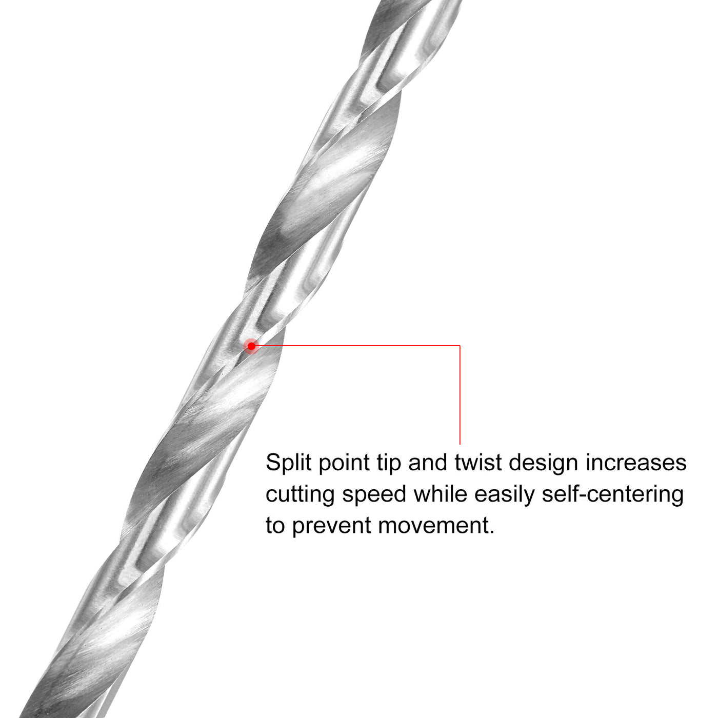 uxcell Uxcell 6.2mm Twist Drill Bits, High-Speed Steel Extra Long Drill Bit 160mm Length 4pcs