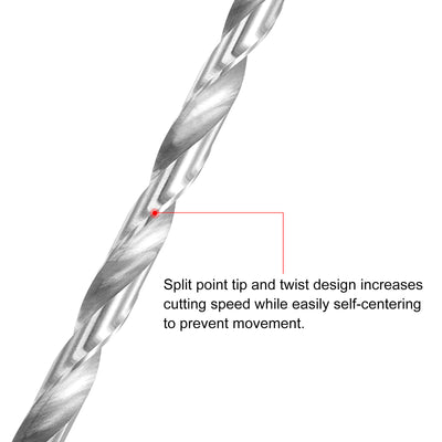 Harfington Uxcell 6.2mm Twist Drill Bits, High-Speed Steel Extra Long Drill Bit 160mm Length 4pcs